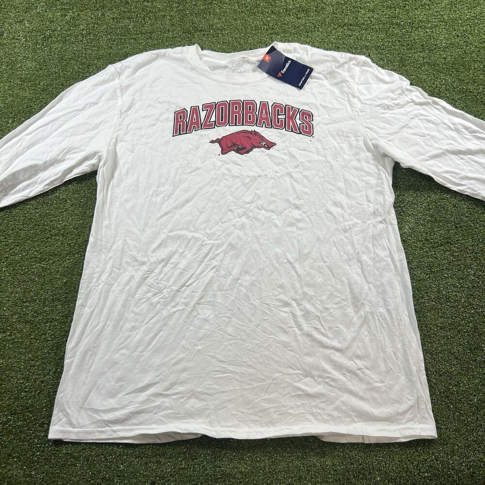Arkansas Razorbacks Fanatics Long Sleeve T-Shirt White XL NWT